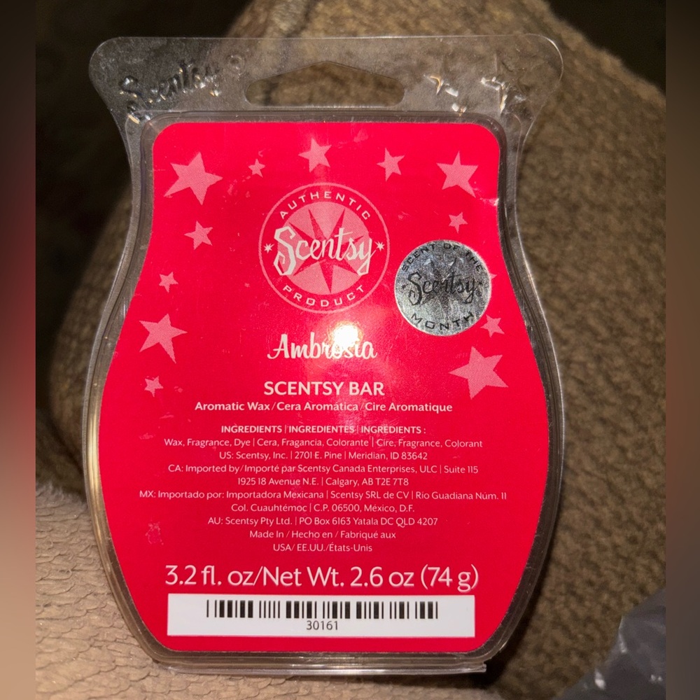 NWT Scentsy, Wickless Candle Tart Warmer Wax 3.2 Fl Oz, 8 Square in Ambrosia